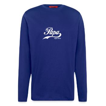 Papa depuis 2016 ! - Manches longues bio décontracté fabriqué en UE - Iconic Blue - Devant