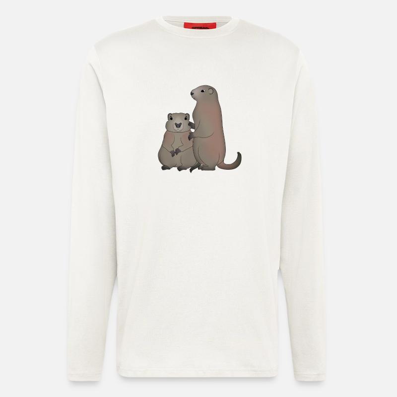 Zwei Murmeltiere - Langarmshirt - made by SPREAD  - OFF WHITE