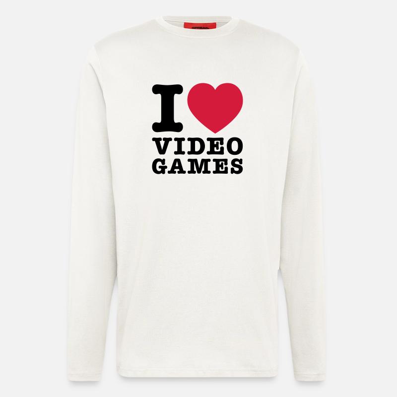 I Love Videogames 2 - Langarmshirt - made by SPREAD  - OFF WHITE