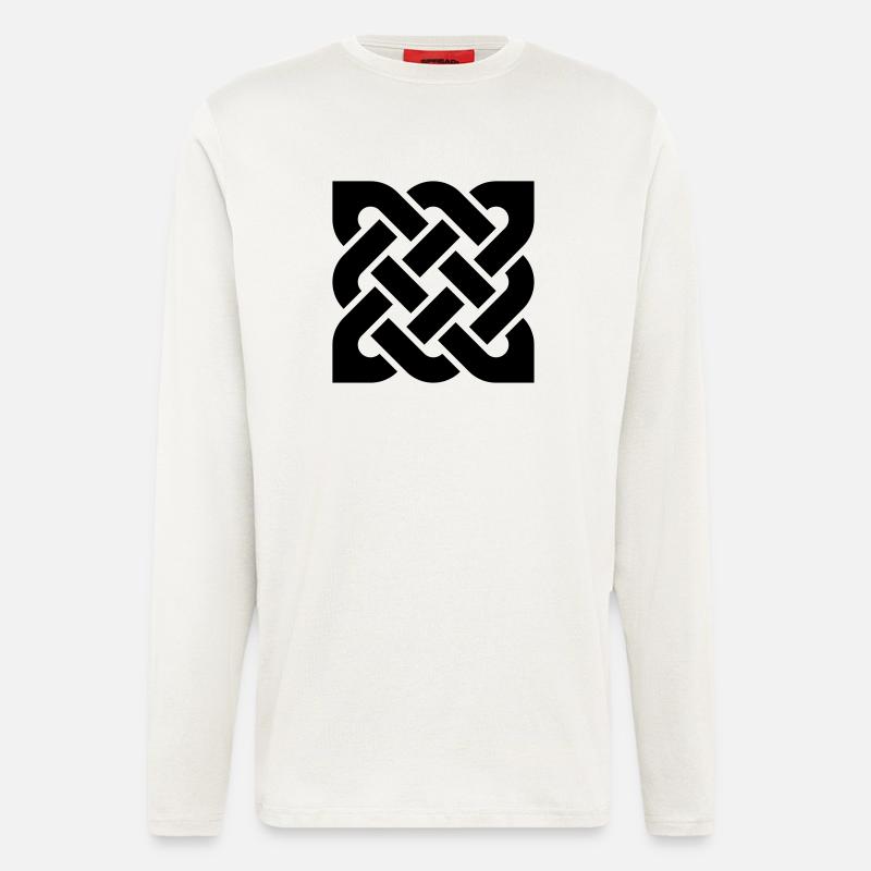 Celtic Square Knot - solid - Longsleeve - made by SPREAD  - OFF WHITE