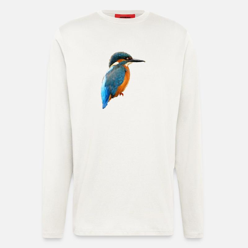 oiseau - Manches longues bio décontracté fabriqué en UE - OFF WHITE