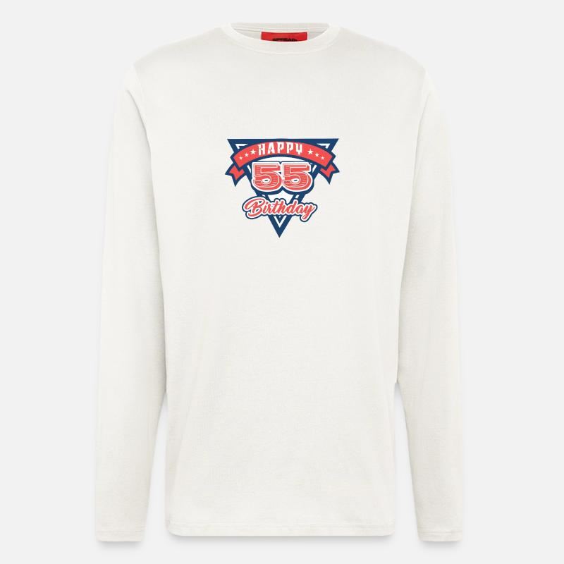 55 Birthday - Congratulations gift - Longsleeve - made by SPREAD  - OFF WHITE