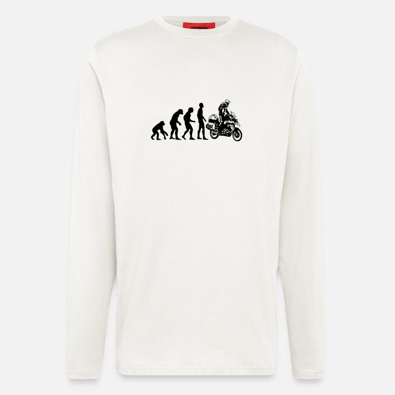 Human Evolution Enduro - Langarmshirt - made by SPREAD  - OFF WHITE