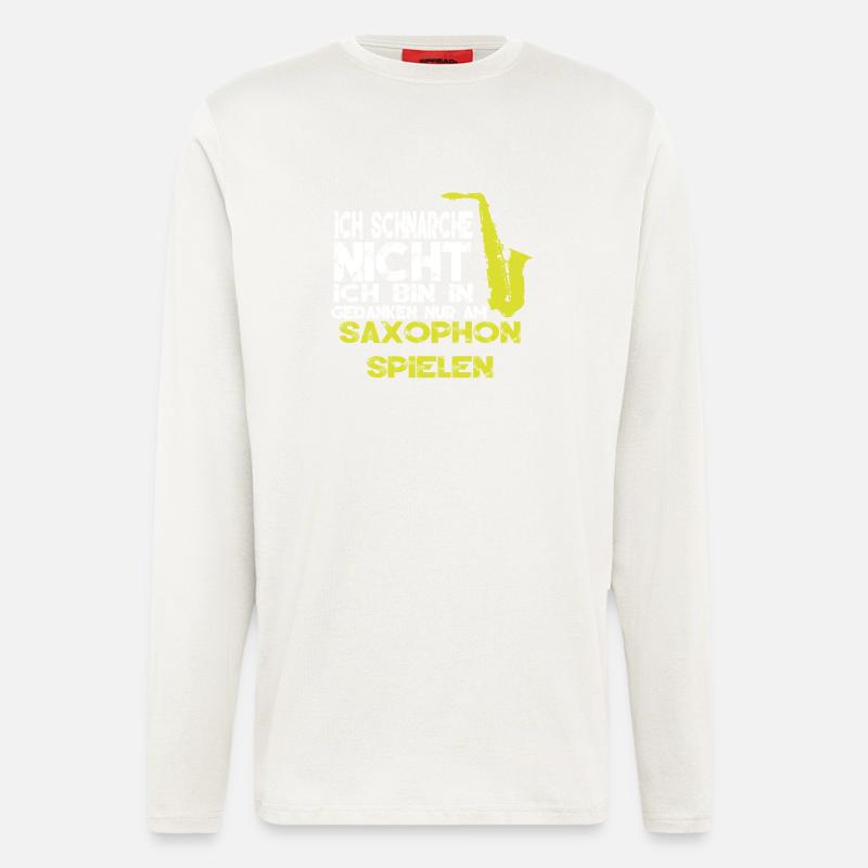 Saxophon Schnarchen - Langarmshirt - made by SPREAD  - OFF WHITE