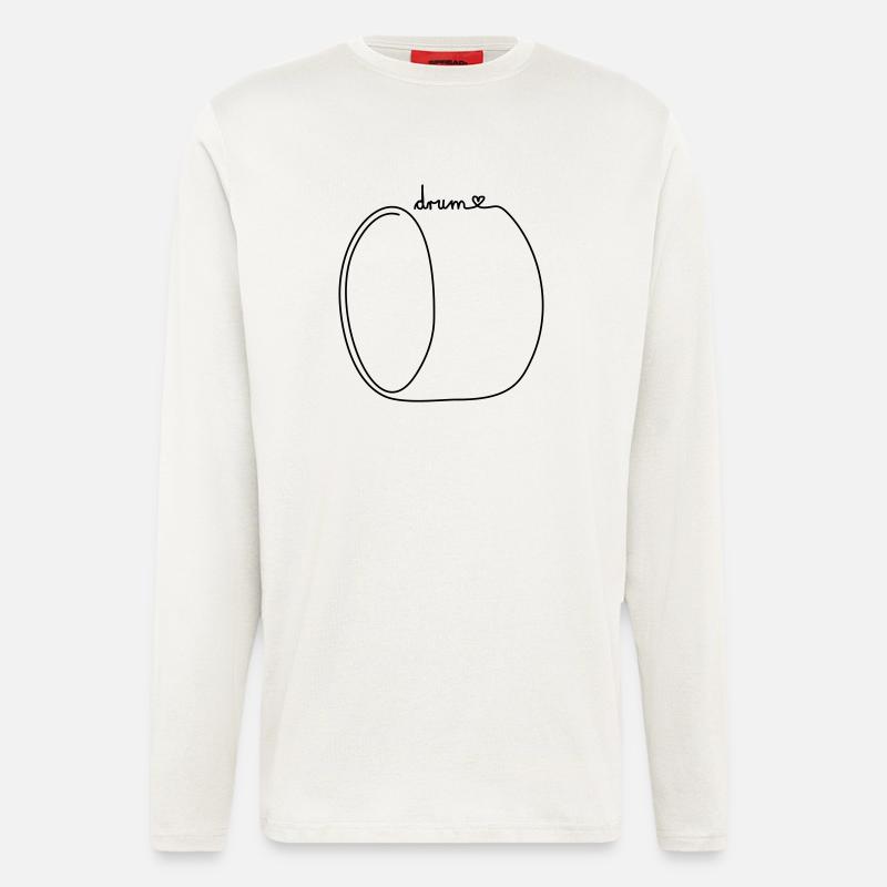 one line drum - Langarmshirt - made by SPREAD  - OFF WHITE