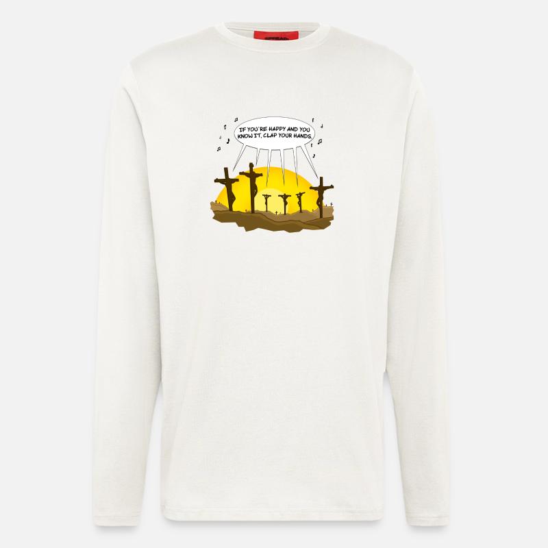 Clap Your Hands - Manches longues bio décontracté fabriqué en UE - OFF WHITE