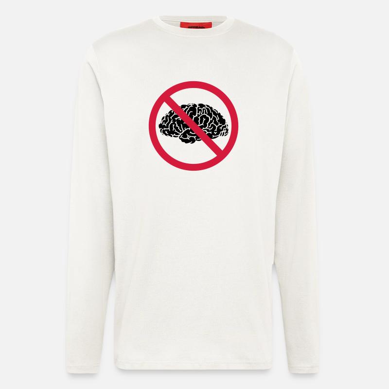 no brains allowed - Langarmshirt - made by SPREAD  - OFF WHITE