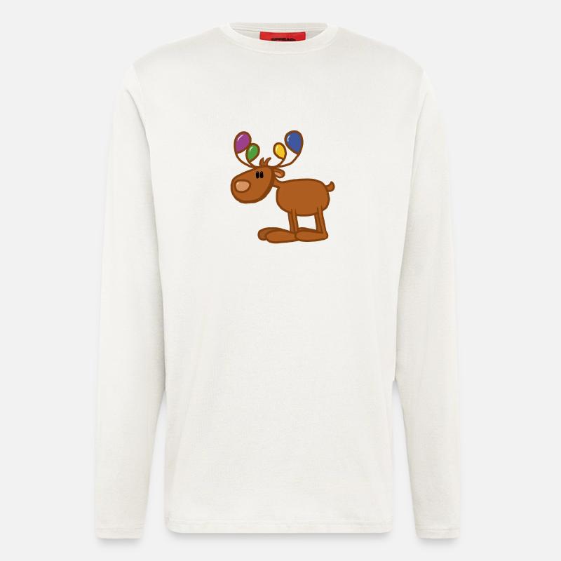 rentier mit farben - Langarmshirt - made by SPREAD  - OFF WHITE