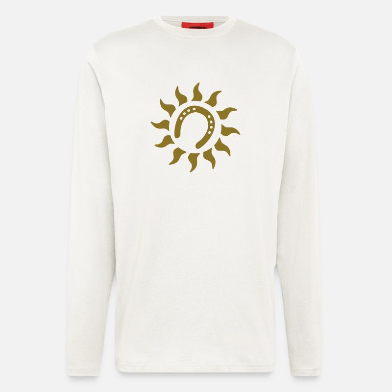 pferd Hufeisen Sonne - Langarmshirt - made by SPREAD - OFF WHITE