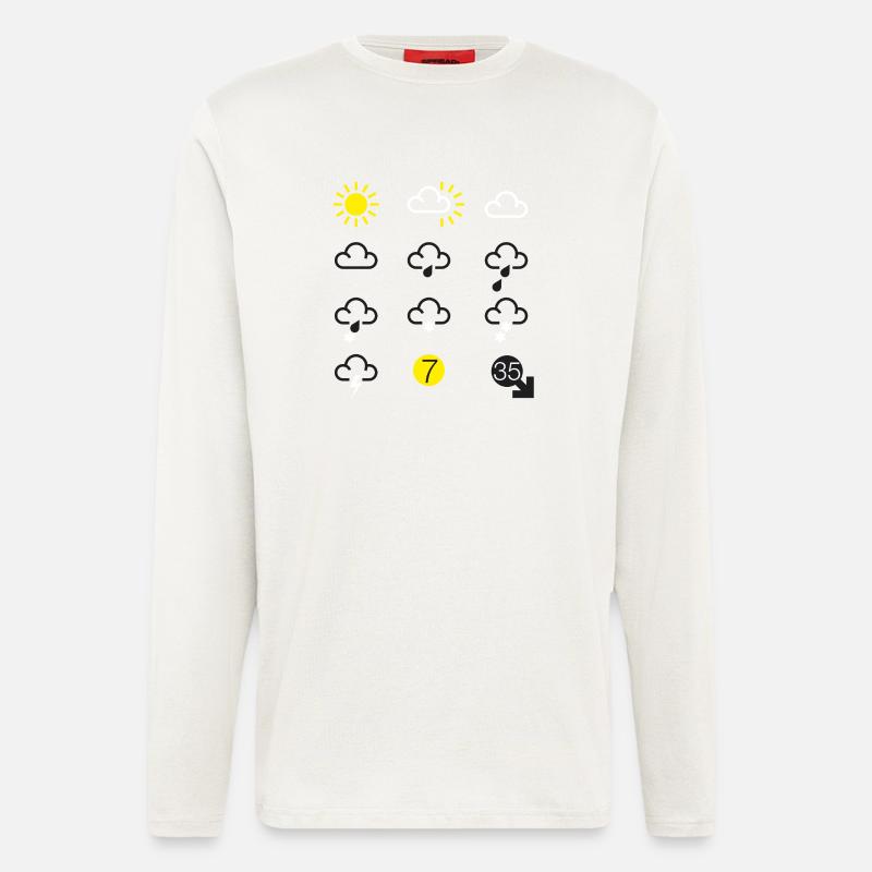 Wettervorhersage-Symbole - Langarmshirt - made by SPREAD  - OFF WHITE