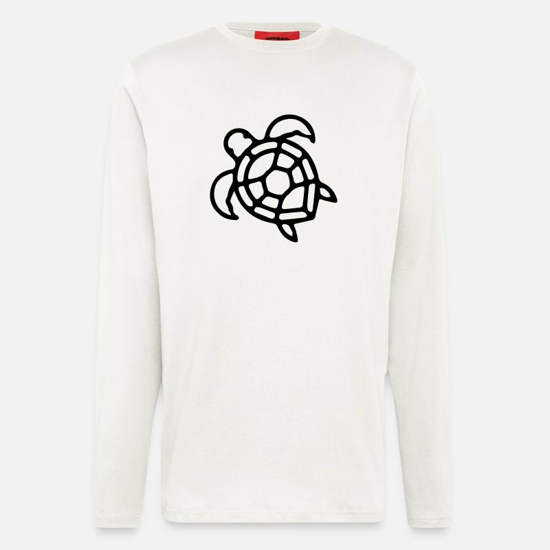 Schildkröte Outlines - Langarmshirt - made by SPREAD  - OFF WHITE