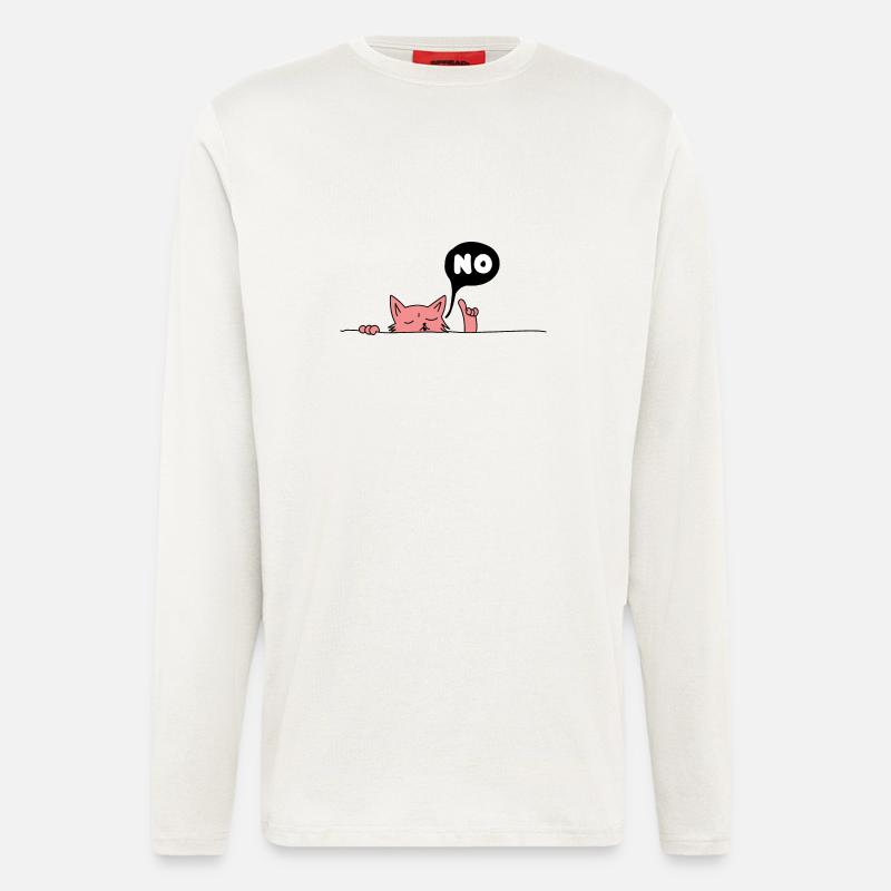 Nein Katze - Langarmshirt - made by SPREAD  - OFF WHITE