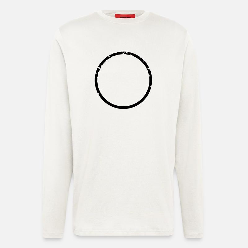 stamp round circle blank - Langarmshirt - made by SPREAD  - OFF WHITE