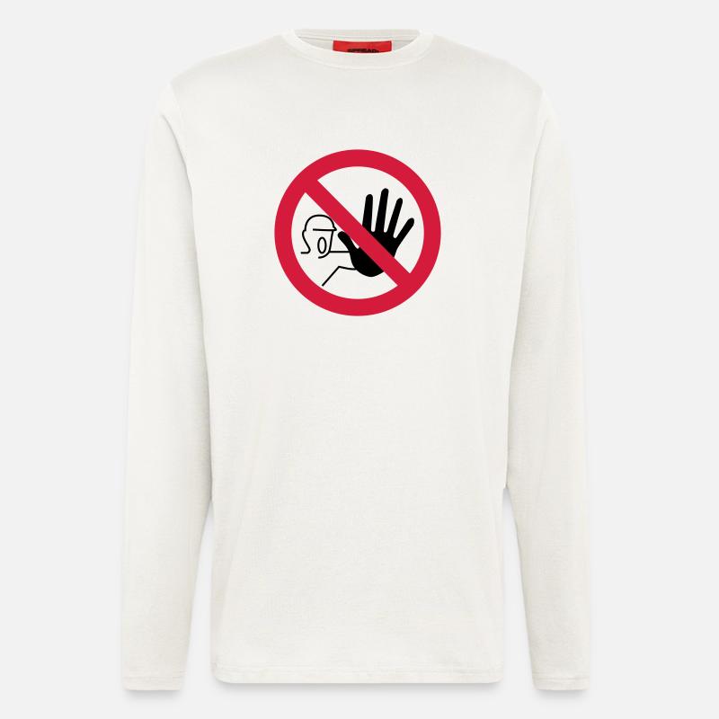 Verbotsschild betreten - Langarmshirt - made by SPREAD - OFF WHITE