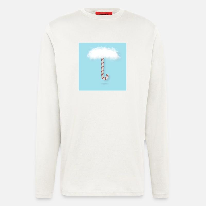 Candy Cane with Clouds - Longsleeve - made by SPREAD  - OFF WHITE