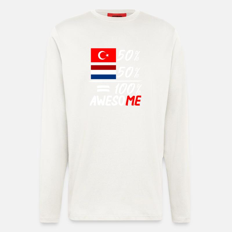 Half Nederlander half Turk - Langarmshirt - made by SPREAD  - OFF WHITE