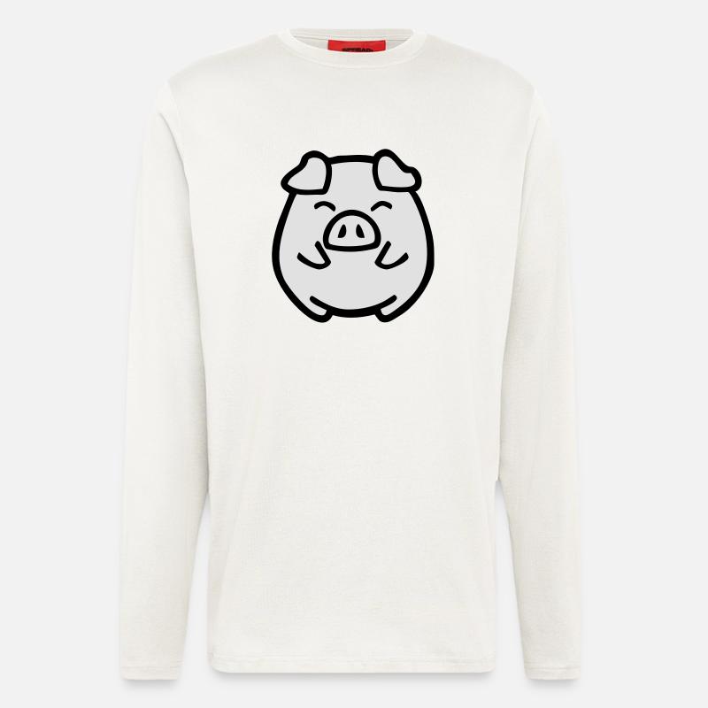cute pig - Langarmshirt - made by SPREAD  - OFF WHITE