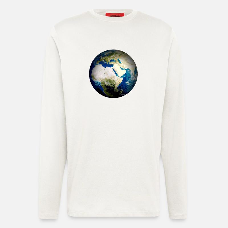 Weltkugel Erde - Langarmshirt - made by SPREAD  - OFF WHITE