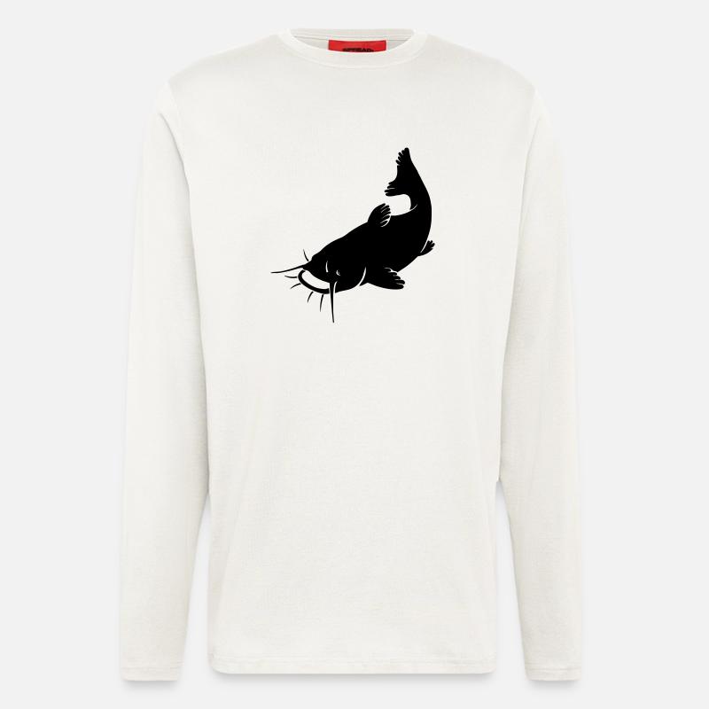 Catfish Silhouette - Langarmshirt - made by SPREAD  - OFF WHITE