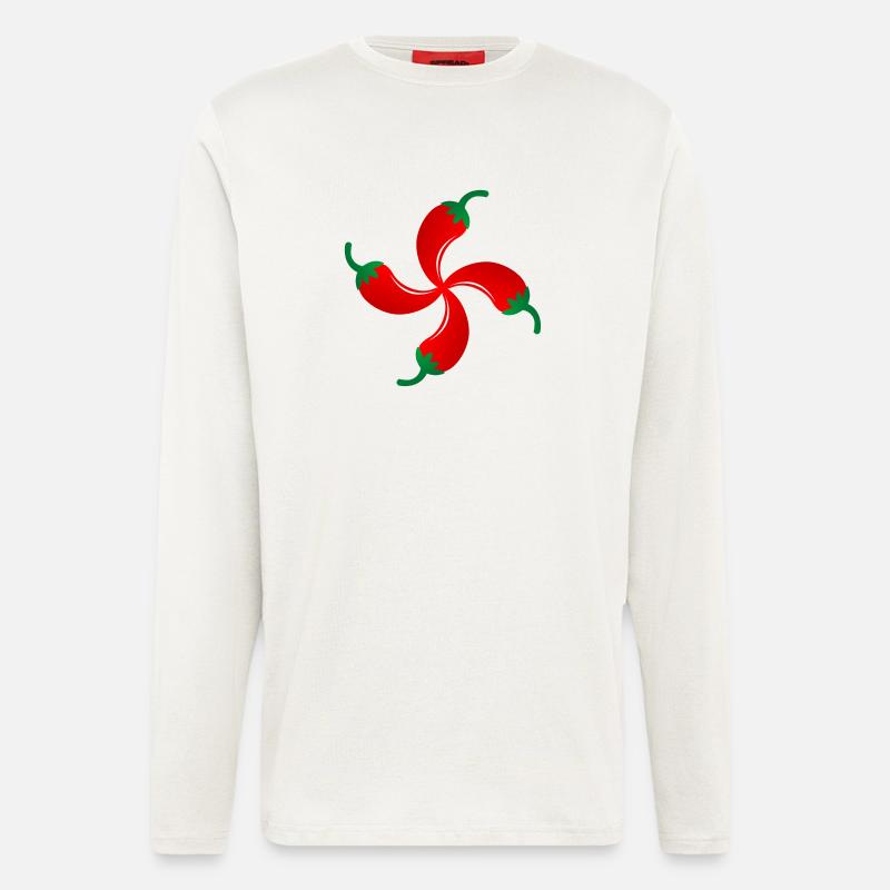 espelette croix basque - Longsleeve - made by SPREAD  - OFF WHITE