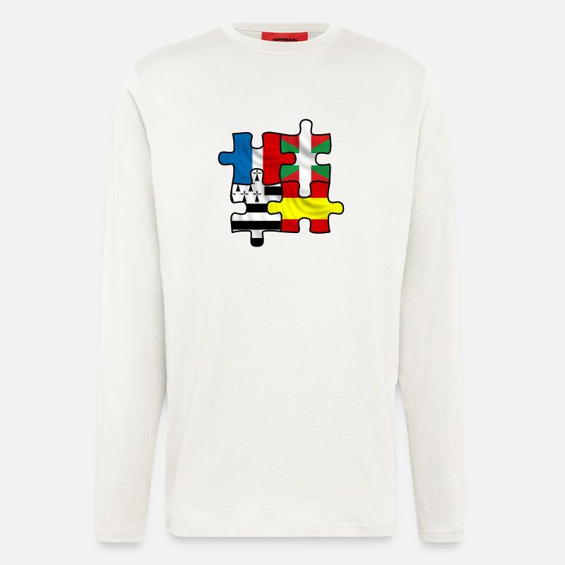 puzzle euskadi breizh - Longsleeve - made by SPREAD  - OFF WHITE