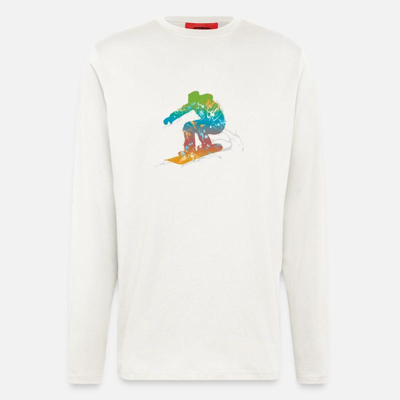 snowboarding male de - Langarmshirt - made by SPREAD - OFF WHITE