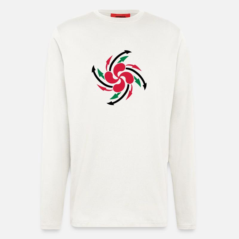 lauburu Basken Cross-Design - Langarmshirt - made by SPREAD  - OFF WHITE