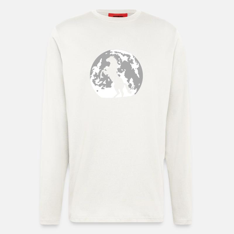 Pferd Vollmond - Langarmshirt - made by SPREAD  - OFF WHITE