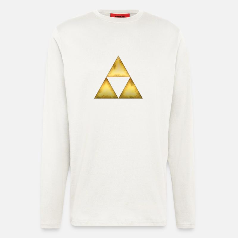 Triangle de Sierpinski - Manches longues bio décontracté fabriqué en UE - OFF WHITE