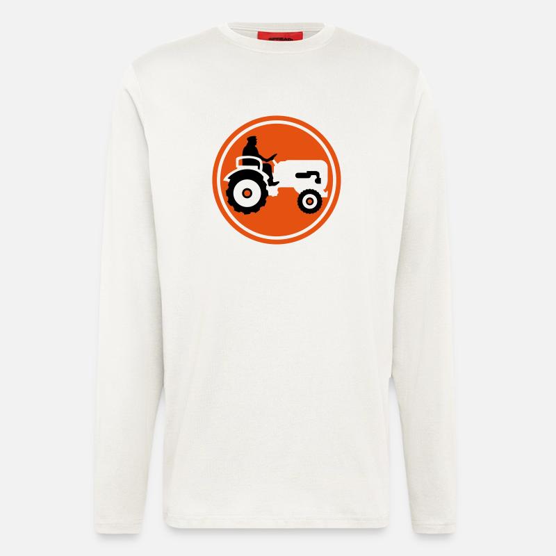 bauer_mit_traktor_032013_a_2c - Langarmshirt - made by SPREAD  - OFF WHITE