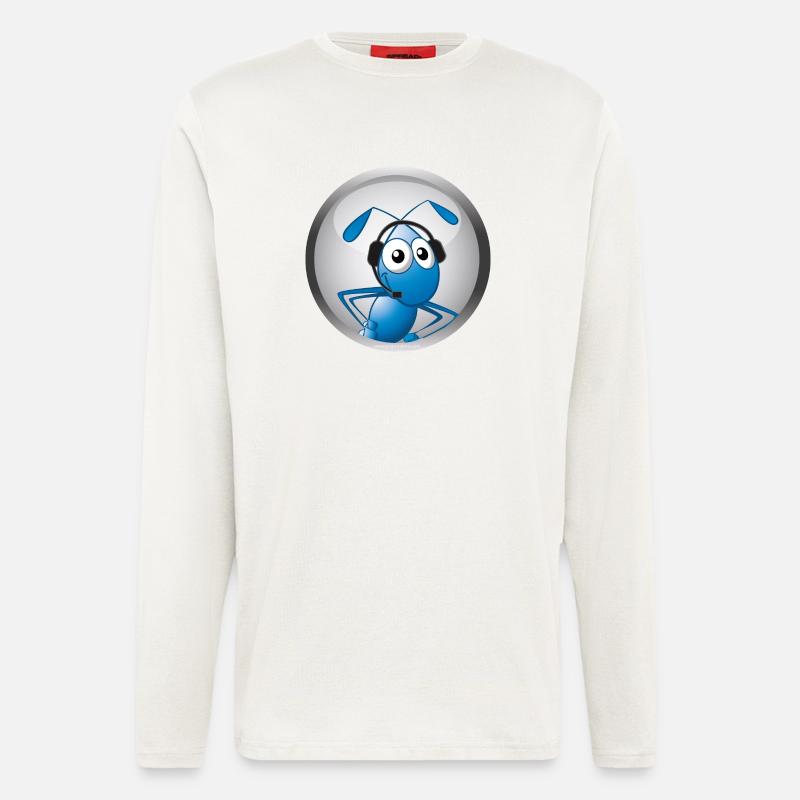 Ameise mit Headset - Langarmshirt - made by SPREAD  - OFF WHITE