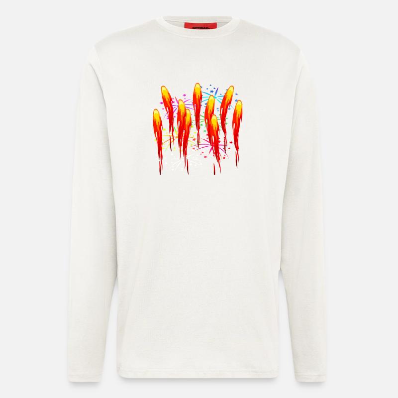 Feuer firework fire Feuerwerk - Langarmshirt - made by SPREAD - OFF WHITE