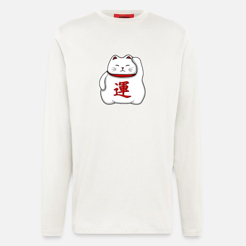 Maneki-neko - Langarmshirt - made by SPREAD - OFF WHITE