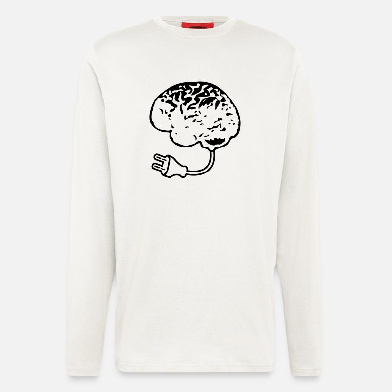 Brain Plug - Manches longues bio décontracté fabriqué en UE - OFF WHITE