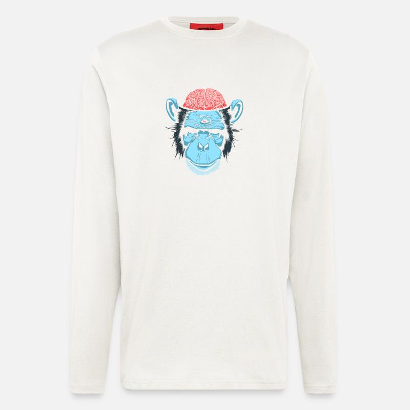 Brain Chimp - Longsleeve - made by SPREAD  - OFF WHITE