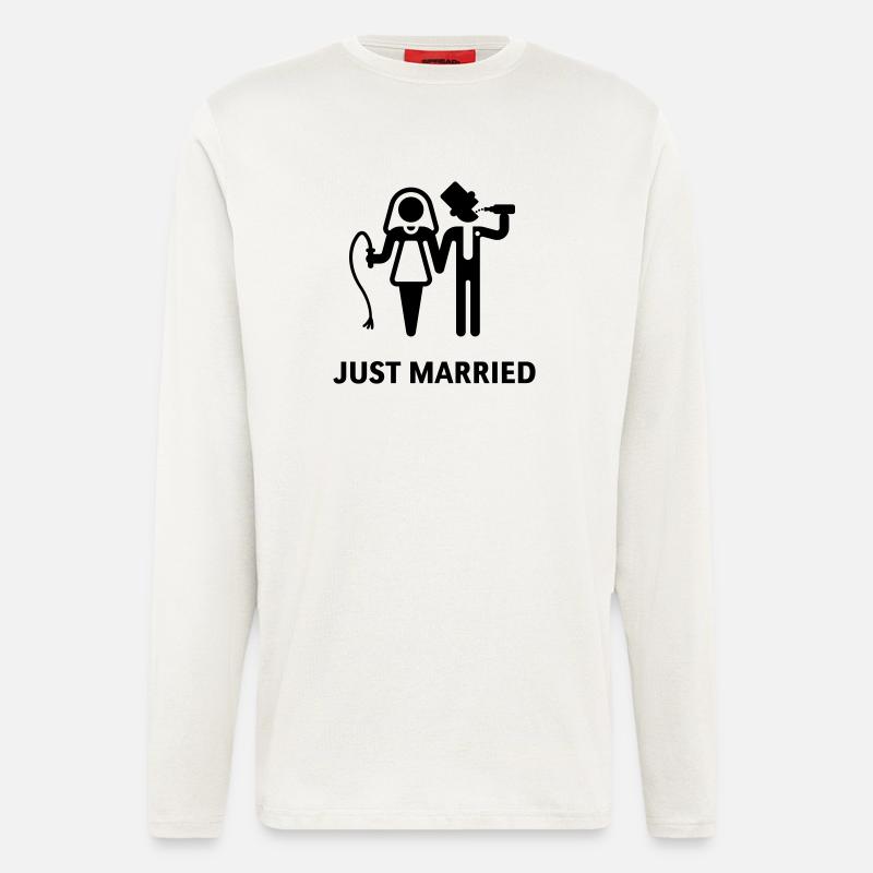 Just Married (Whip and Beer) - Longsleeve - made by SPREAD  - OFF WHITE