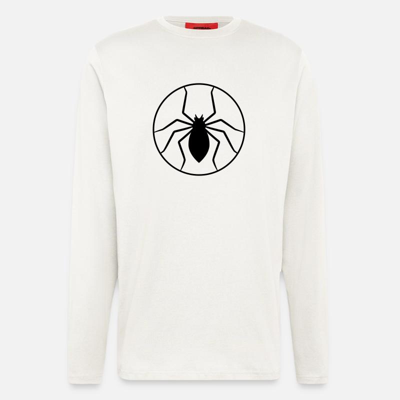 Circle Spider Logo Design - Manches longues bio décontracté fabriqué en UE - OFF WHITE