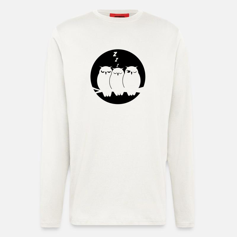 cute sleeping Owls - Longsleeve - made by SPREAD  - OFF WHITE