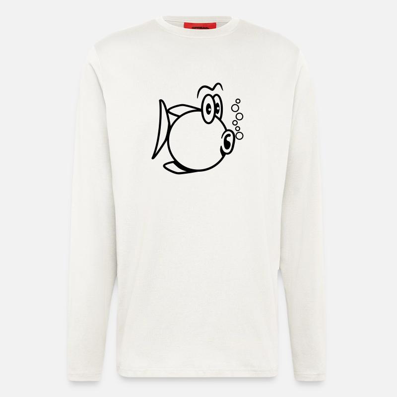 heureux Puffer drôle - Manches longues bio décontracté fabriqué en UE - OFF WHITE