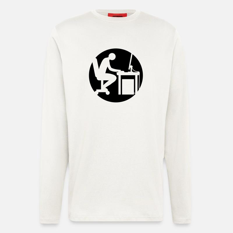 Computer desk nerd logo - Longsleeve - made by SPREAD  - OFF WHITE