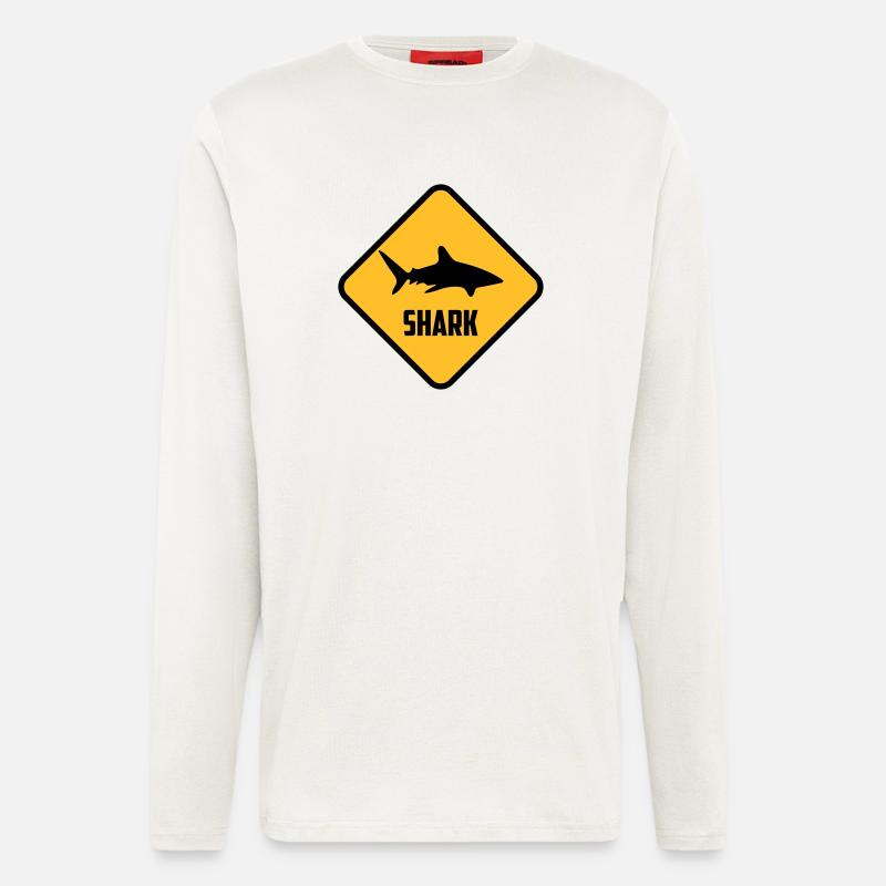 Shark - Manches longues bio décontracté fabriqué en UE - OFF WHITE