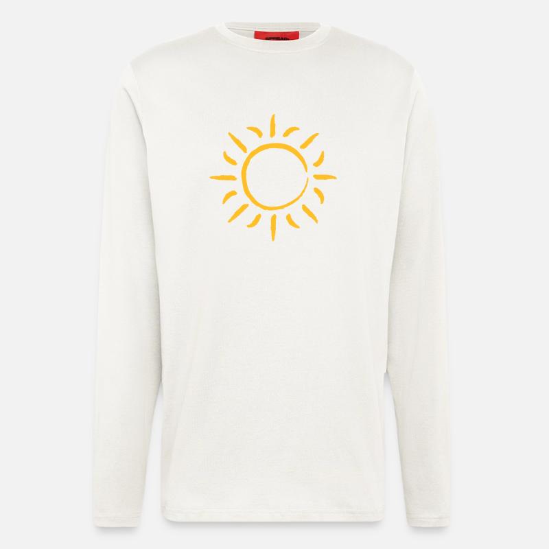 Schöne Gelbe Sonne - Langarmshirt - made by SPREAD  - OFF WHITE