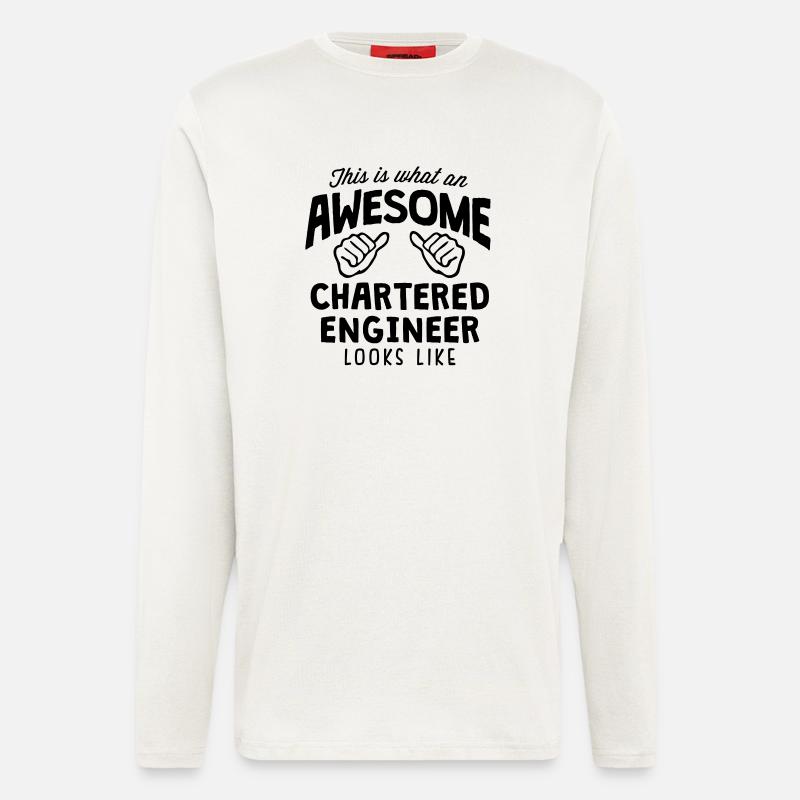 awesome chartered engineer looks like - Longsleeve - made by SPREAD  - OFF WHITE