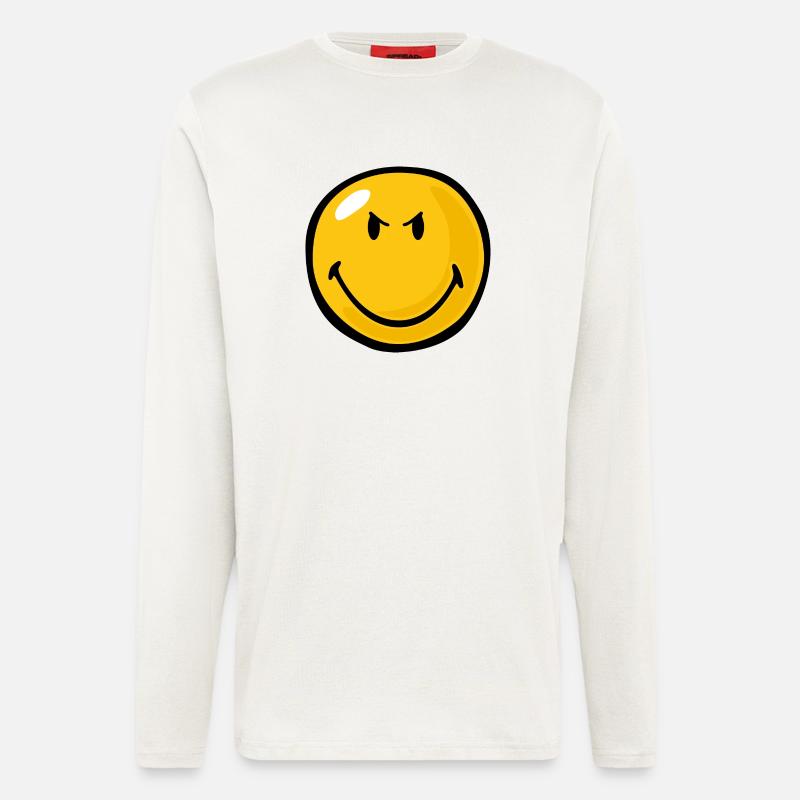 Smiley Anger Devious - Langarmshirt - made by SPREAD  - OFF WHITE