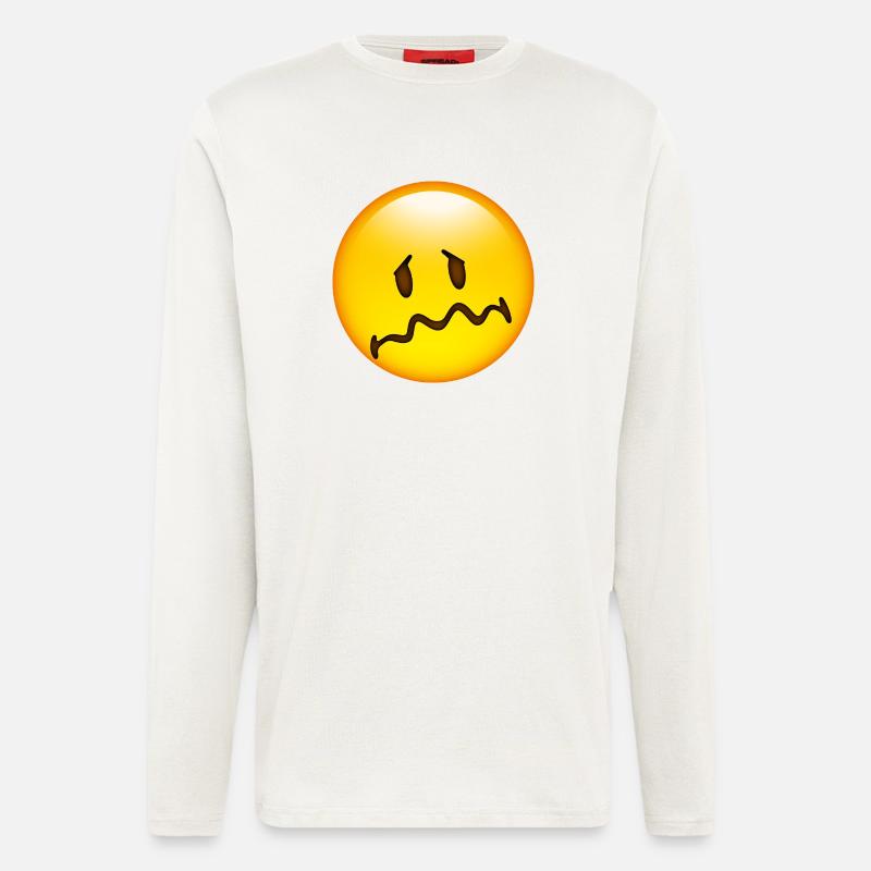 Smiley Sad - Langarmshirt - made by SPREAD  - OFF WHITE