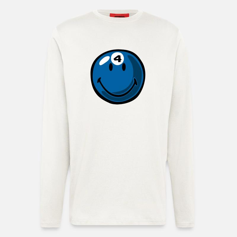 Smiley Pool Ball 4 - Langarmshirt - made by SPREAD  - OFF WHITE