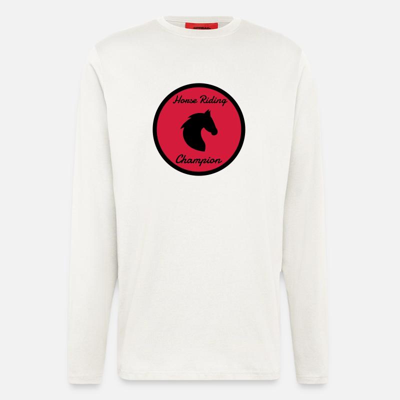 Equitation / Cheval / Cavalier / Equestre - Manches longues bio décontracté fabriqué en UE - OFF WHITE