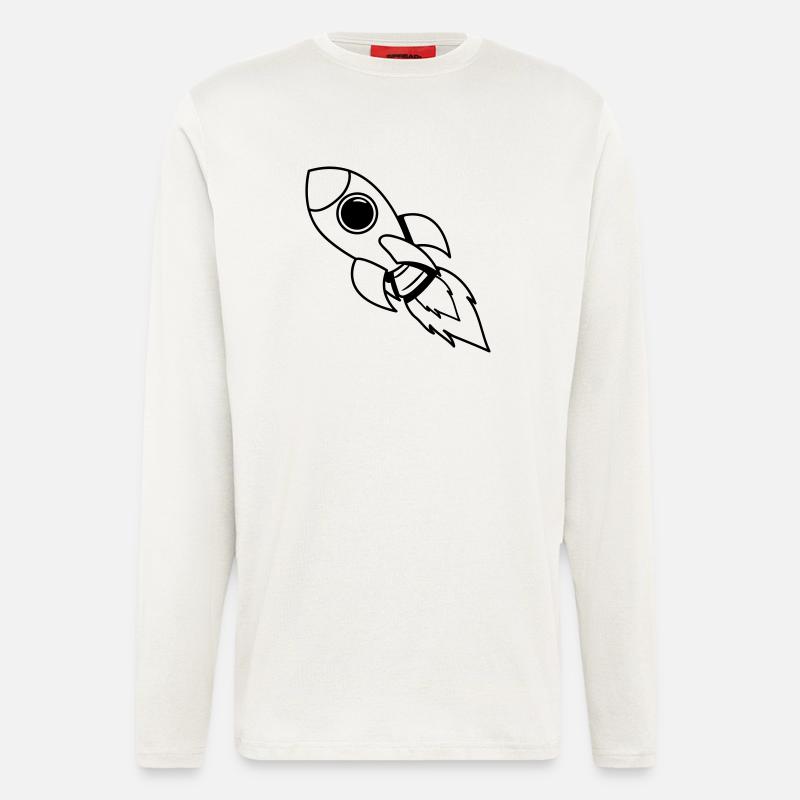 rocket space travel flying - Longsleeve - made by SPREAD  - OFF WHITE