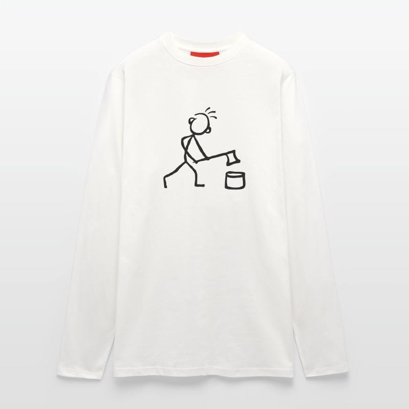 Strichmännchen Holz hacken Langarmshirt - made by SPREAD 