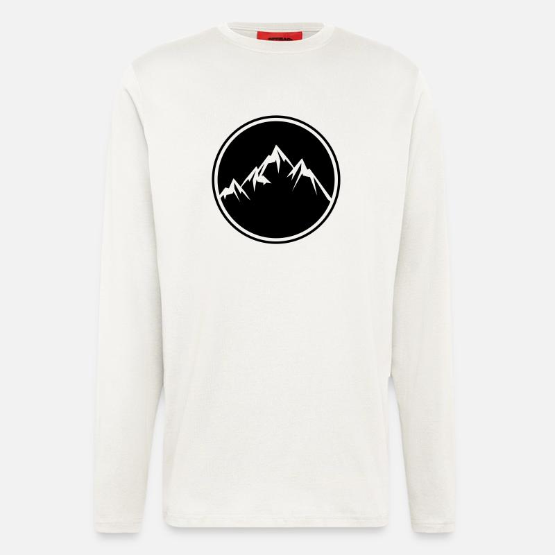 mountains icon - Langarmshirt - made by SPREAD  - OFF WHITE